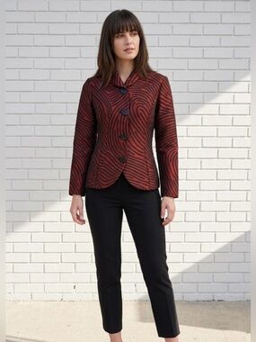 Samuel Dong Women’s Small Jacquard Art To Wear Blazer Jacket